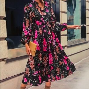 Floral Black Dress
